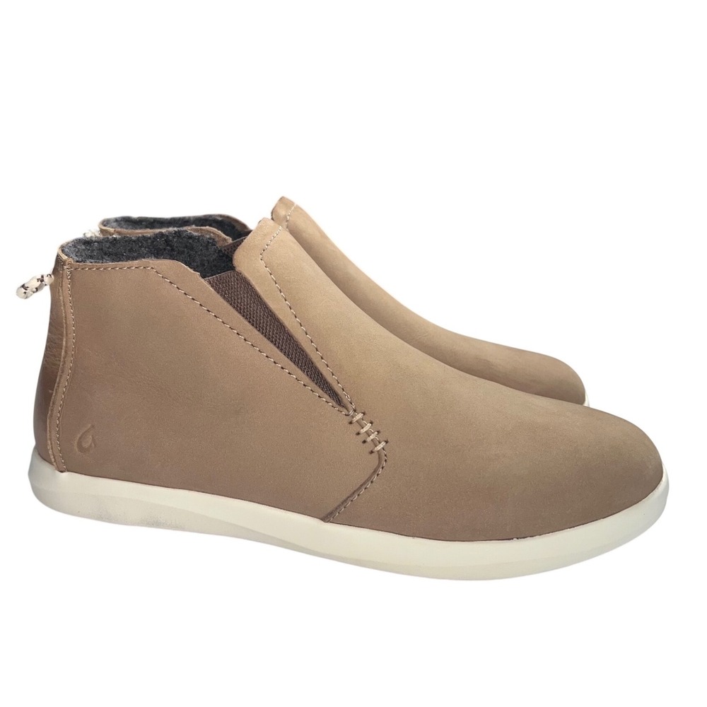 OluKai Hawai'iloa Manu Hope Pull-On Ankle Boots Size 7.5 Suede Tan NWT